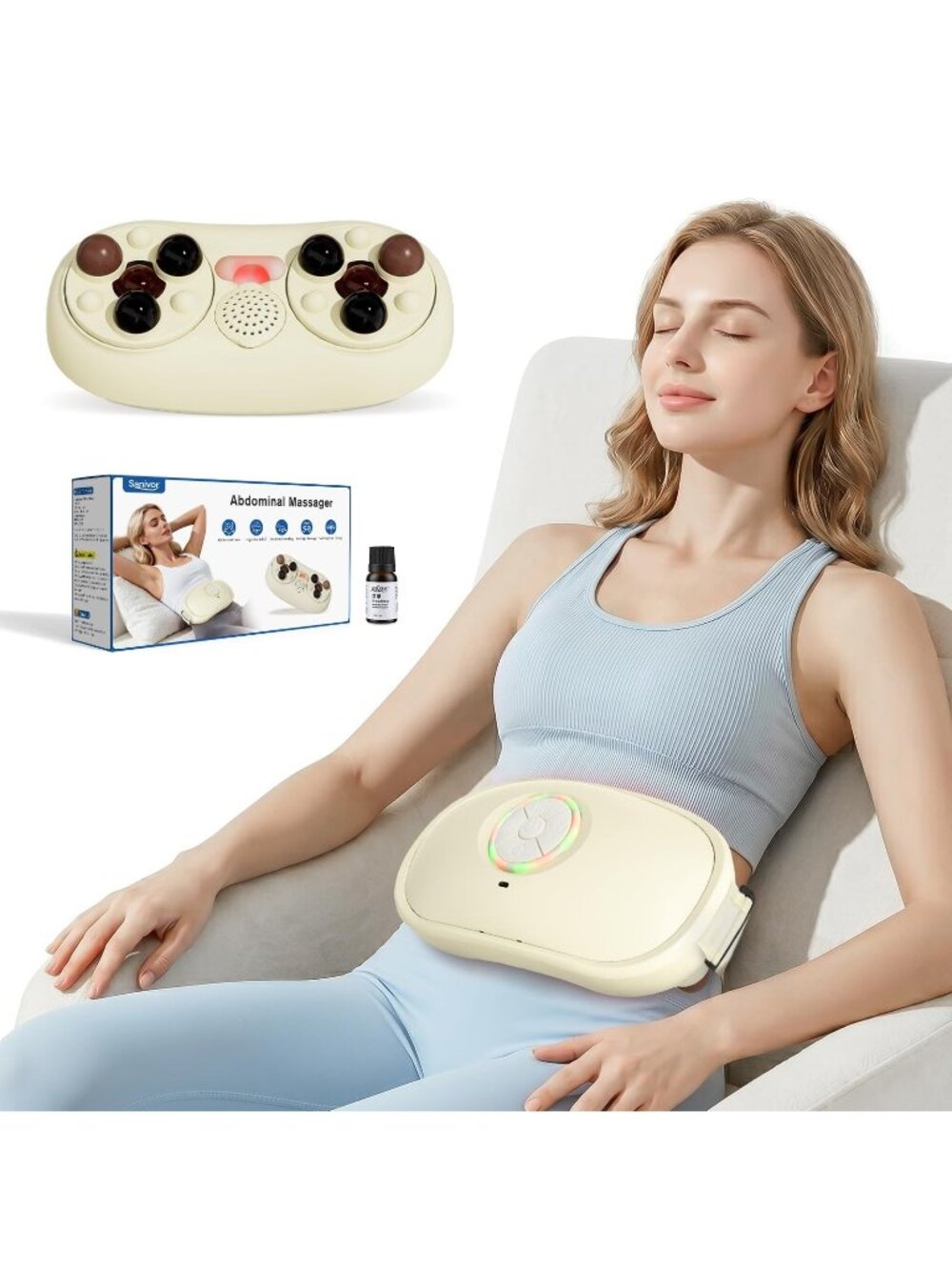 Electric Abdominal Massager with Heat Adjustable Waist Belt NIOB